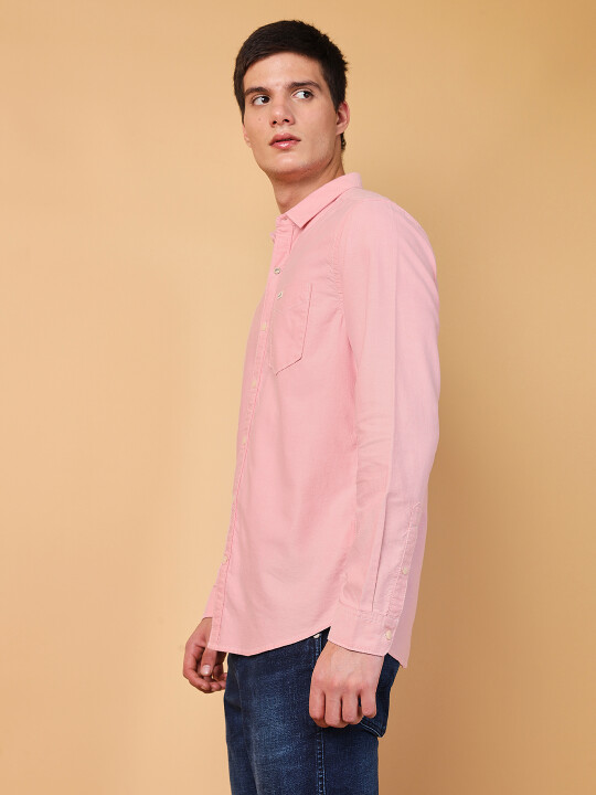 Buy Men Solid Pink Regular Fit Shirt | Wrangler® India Official