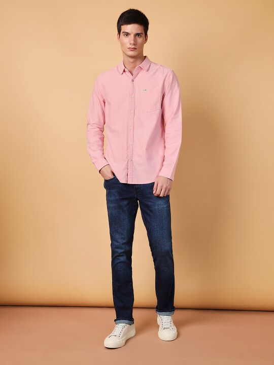 Buy Men Solid Pink Regular Fit Shirt Wrangler® India Official