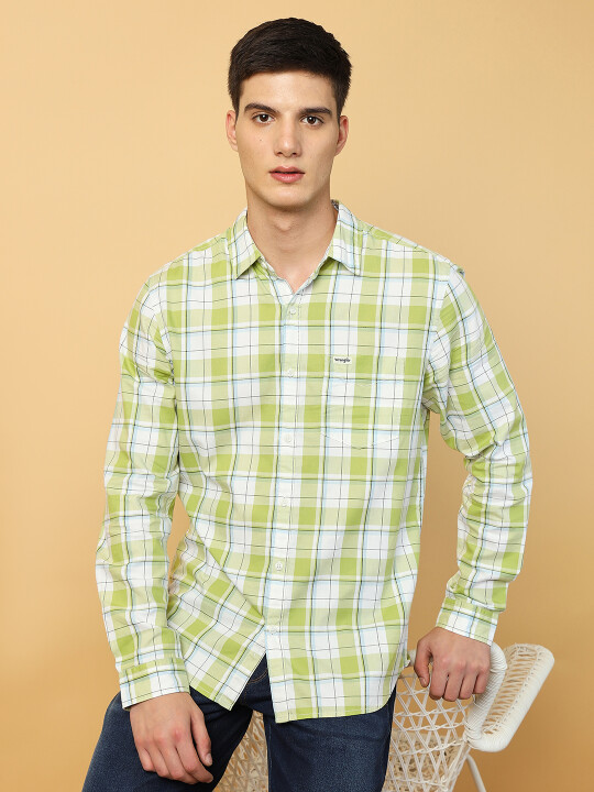 Buy Men Striped Blue Regular Fit Shirt | Wrangler® India Official