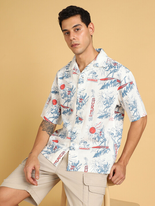 メンズウェア MARK&LONA Union Frequency SET UP CLUB TWENTY ONE Mens Dual Color Work Shirt, Cotton Fabric