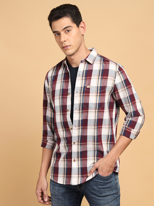 トップス BROCHURE GENERALLY SHIRTS BROWN CHECK S BROCHURE GENERALLY SHIRTS BROWN CHECK L