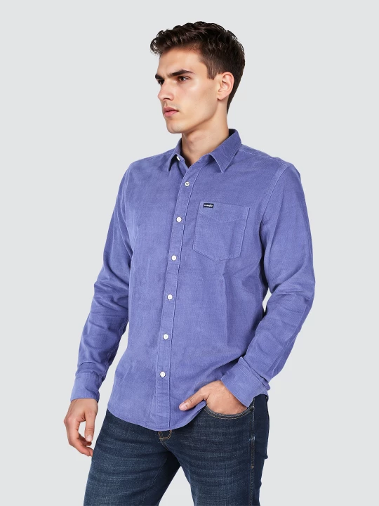 Buy Wrangler Men Solid Blue Regular Fit Shirt Wrangler® India