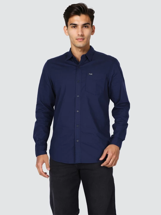 確認⸜(๑'ᵕ'๑)⸝ Buy Men Checkered Blue Regular Fit Shirt | Wrangler® India