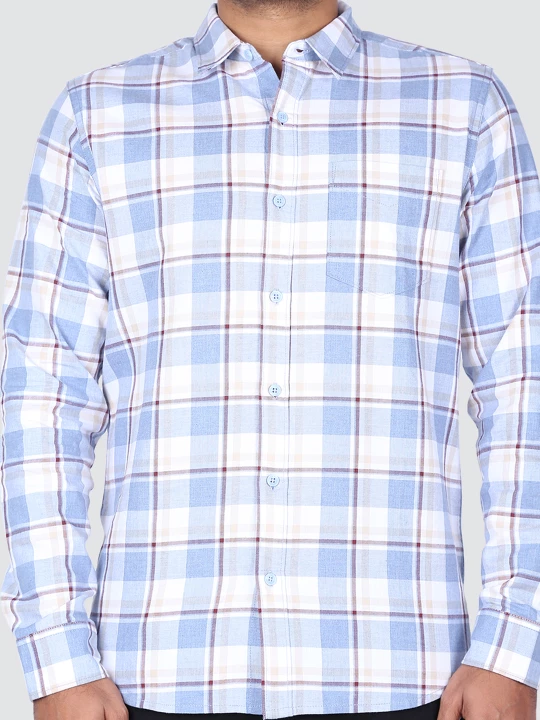 Buy Wrangler Men Checked Blue Regular Fit Shirt | Wrangler® India