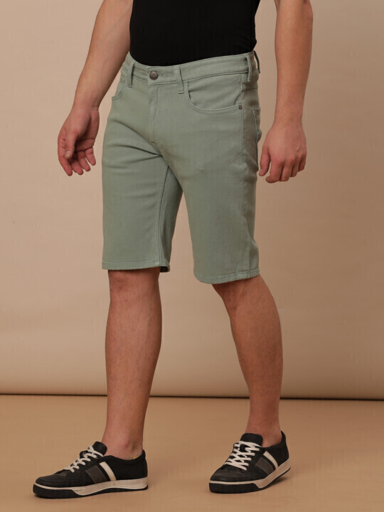 Buy Men Green Cotton Blend Low Rise Slim Fit Shorts Wrangler