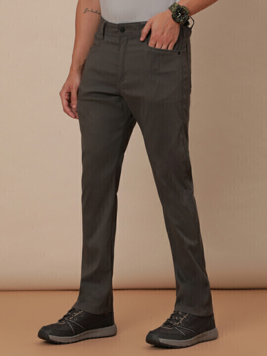 Buy Men Blue Mid Rise Regular Fit Trousers | Wrangler® India