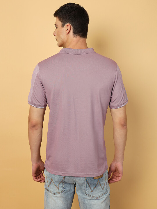 Buy Men Solid Purple Polo Neck Regular Fit Tshirt Wrangler