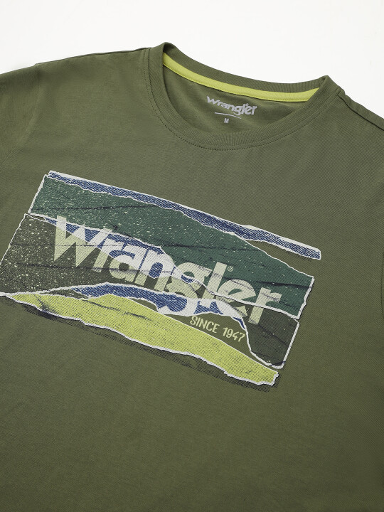 Buy Wrangler Men Graphic Print Green Crew Neck Tshirt | Wrangler