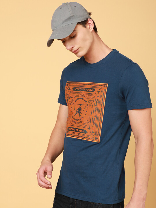 Buy Wrangler Men Graphic Print Yellow Crew Neck Tshirt | Wrangler