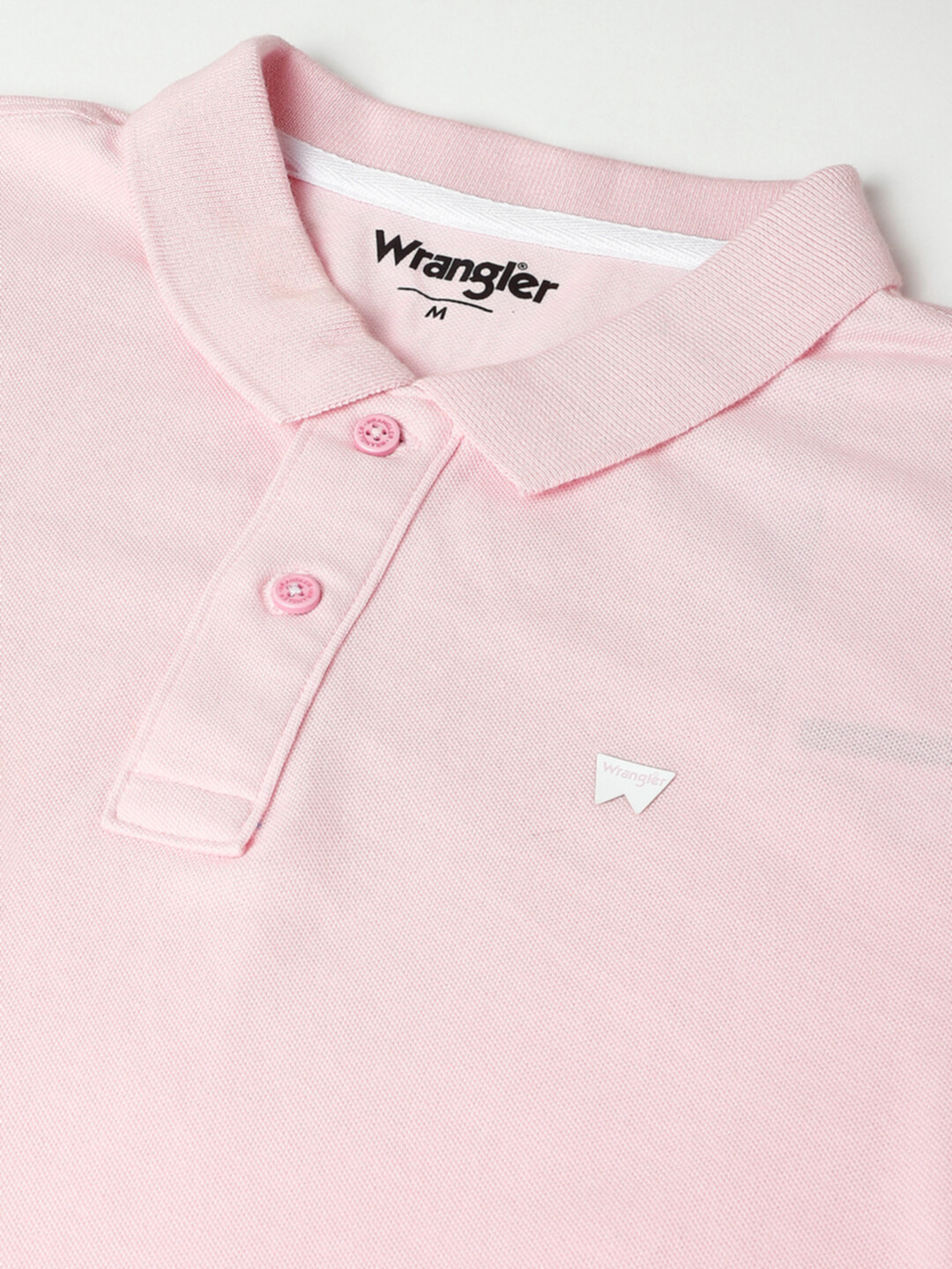 Buy Wrangler Men Solid Pink Polo Neck Regular Fit Tshirt