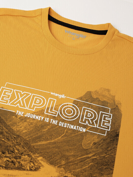 Buy Wrangler Men Graphic Print Yellow Crew Neck Tshirt | Wrangler