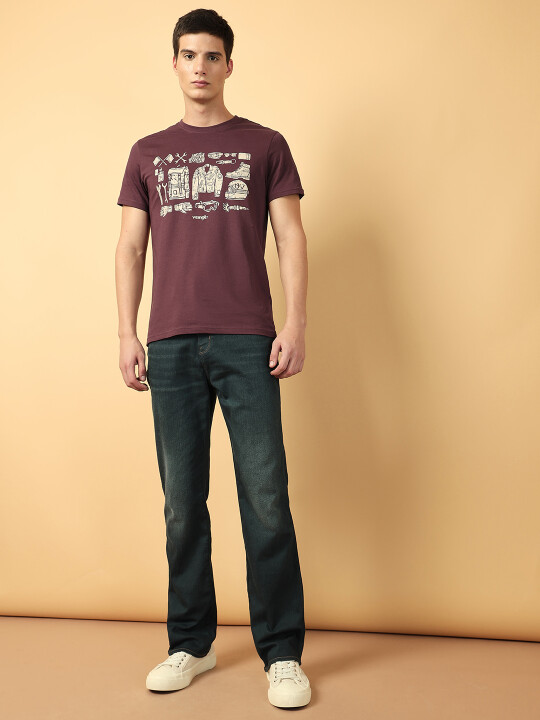 Buy Wrangler Men Graphic Print Red Crew Neck Tshirt | Wrangler