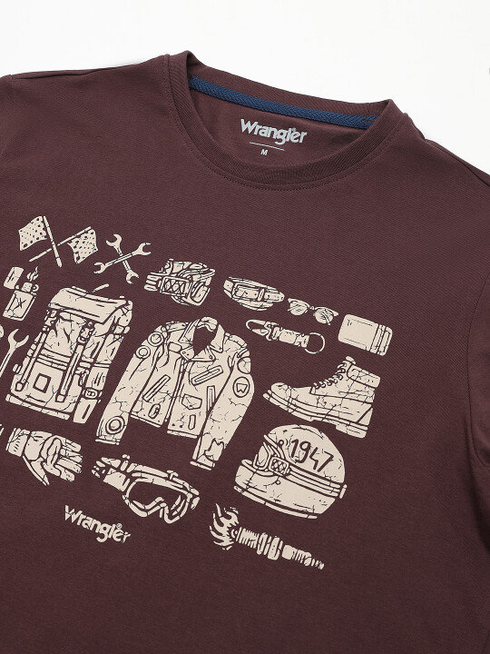 Buy Wrangler Men Graphic Print Red Crew Neck Tshirt | Wrangler