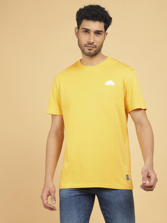 Buy Wrangler Men Printed White Crew Neck Regular Fit Tshirt