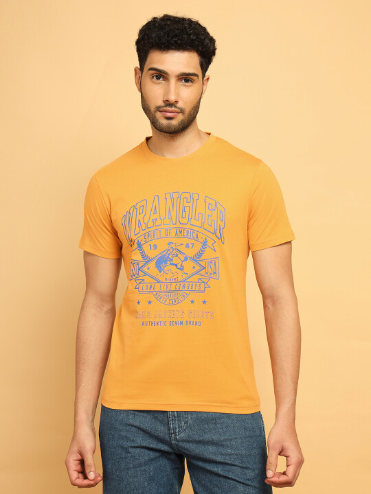 nページ Buy Wrangler Men Graphic Print Yellow Crew Neck Tshirt | Wrangler