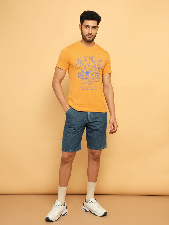 Buy Wrangler Men Graphic Print Yellow Crew Neck Tshirt | Wrangler