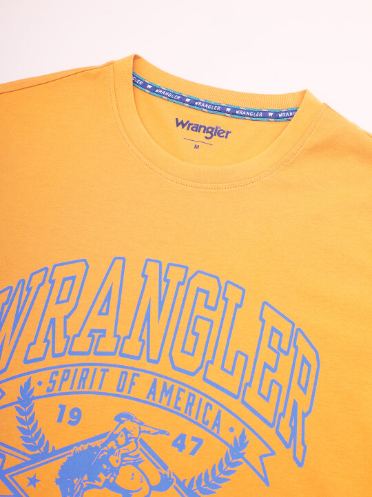 Buy Wrangler Men Graphic Print Yellow Crew Neck Tshirt | Wrangler