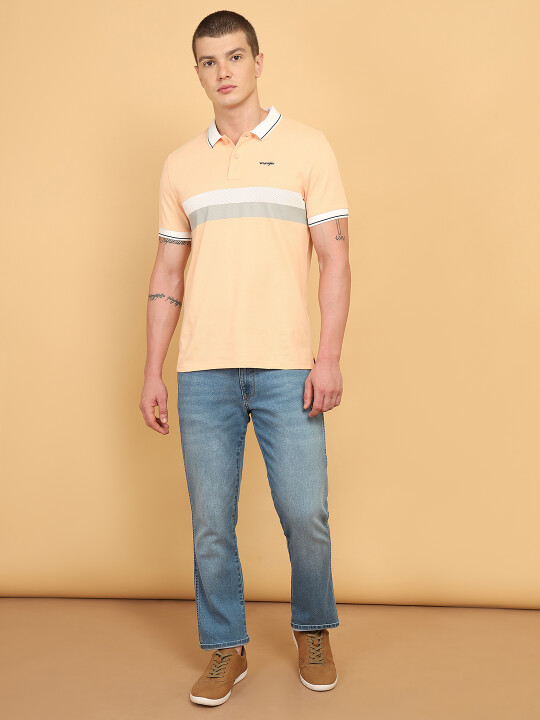 Buy Wrangler Mens Printed Orange Collared Neck shirt | Wrangler