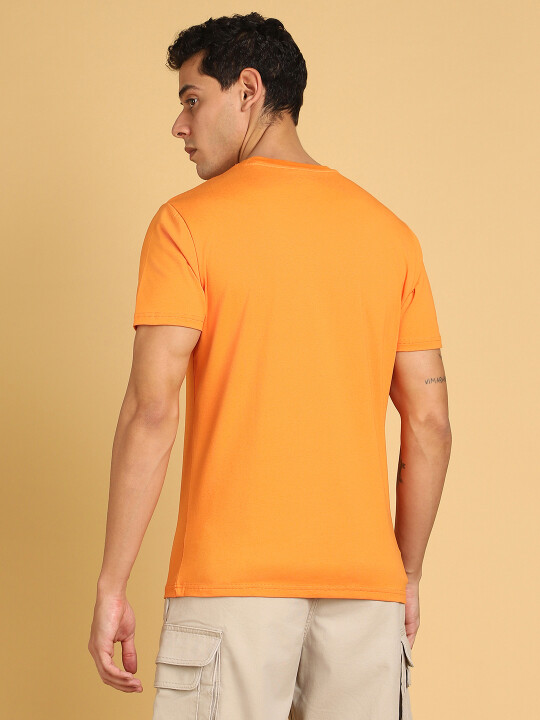 Buy Wrangler Men Graphic Print Orange Crew Neck Tshirt | Wrangler