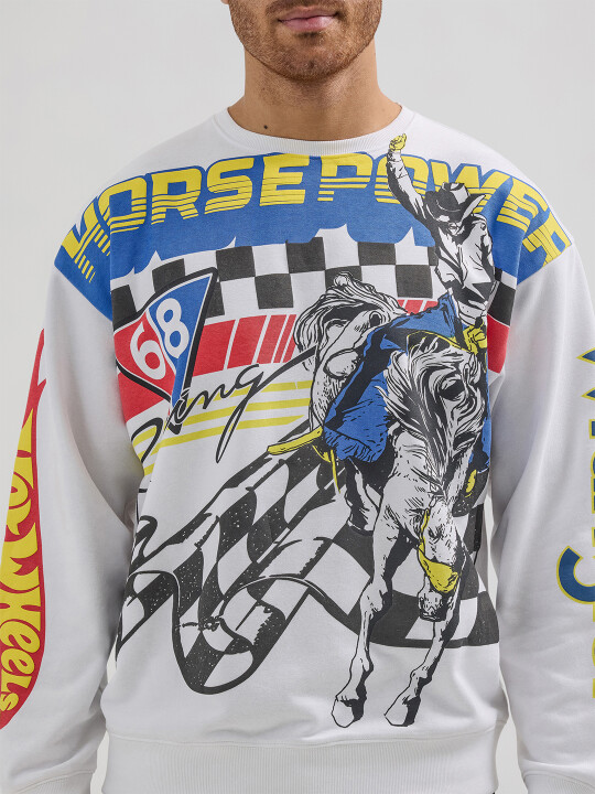 Buy Wrangler Men Printed White Oversize Fit Sweatshirt Wrangler