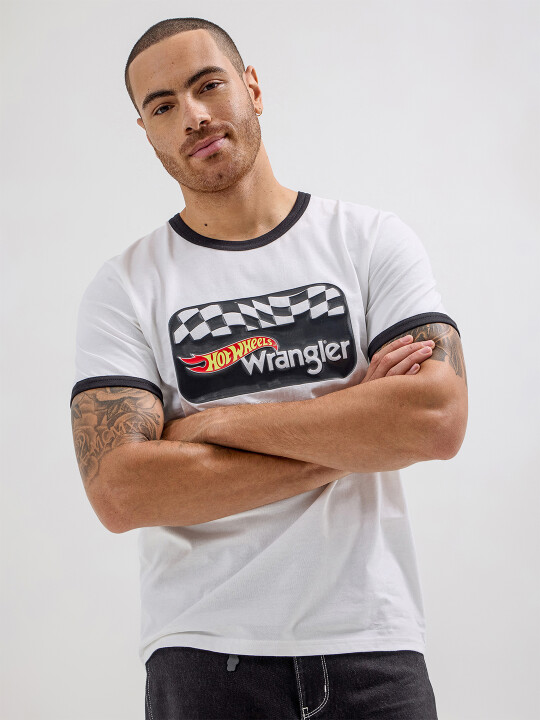 Buy Wrangler Men Printed White Crew Neck Regular Fit Tshirt
