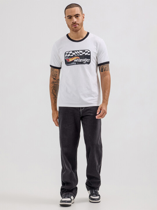 Buy Wrangler Men Printed White Crew Neck Regular Fit Tshirt