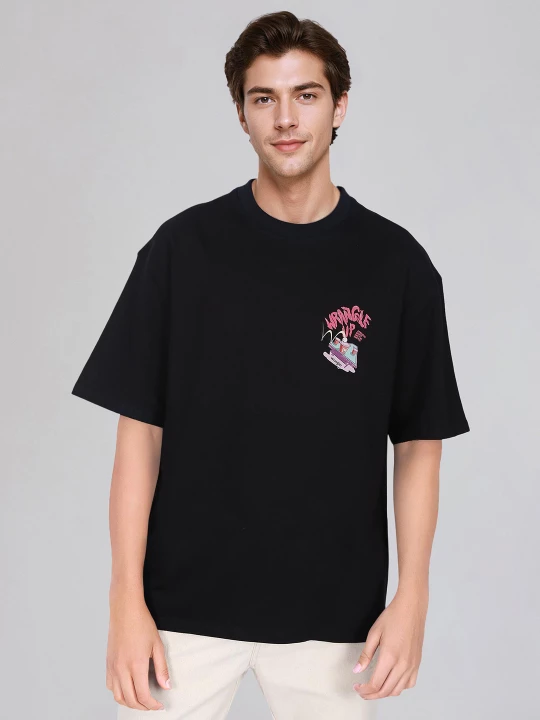 Buy Wrangler Men Back Print Black Crew Neck Tshirt | Wrangler