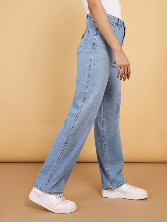 Buy Women Blue Mom Relaxed Fit High Rise Jeans Wrangler® India