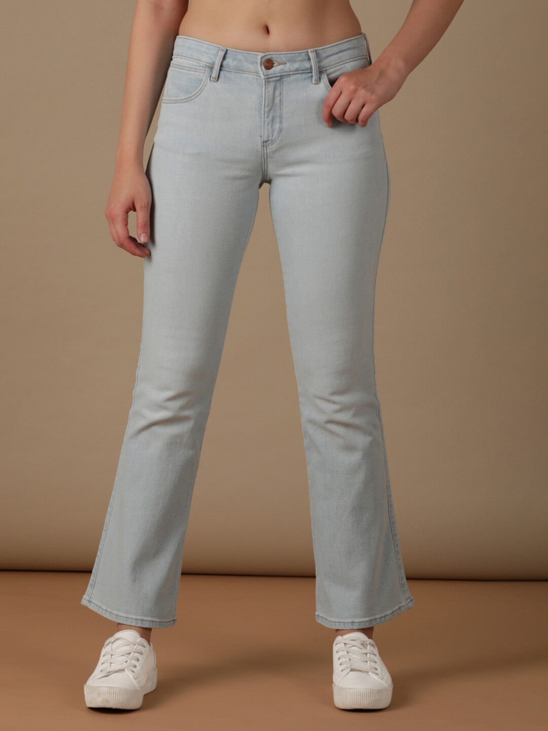 Buy Women Blue Bootcut Slim Boot Cut Fit Mid Rise Jeans Wrangler