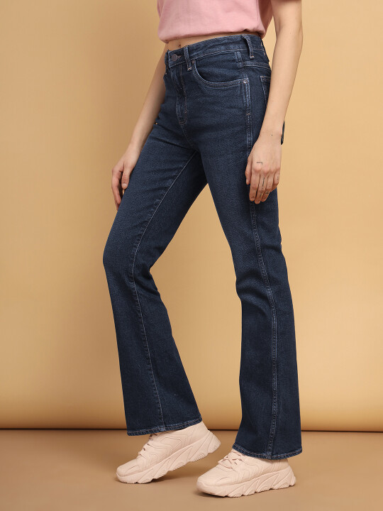 Buy Women Blue Bootcut Slim Fit High Rise Jeans Wrangler® India