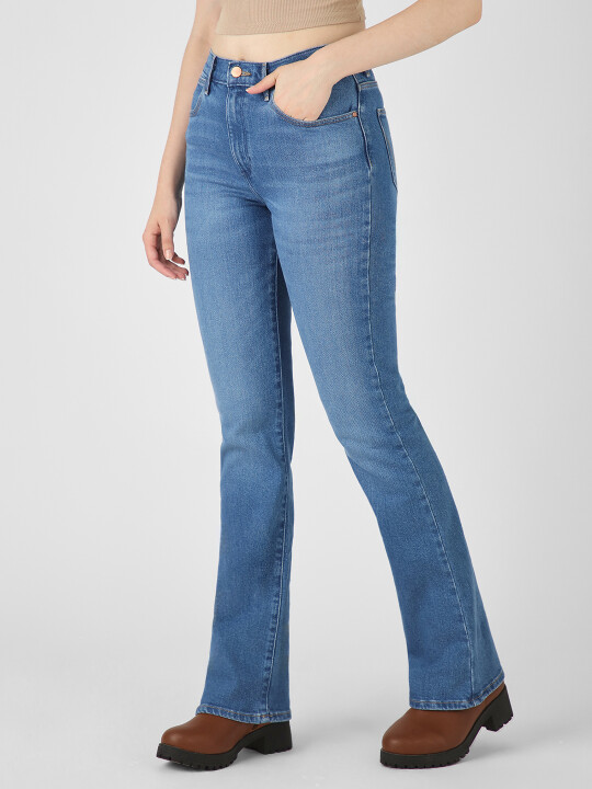Buy Women Blue Bootcut Slim Boot Cut Fit High Rise Jeans