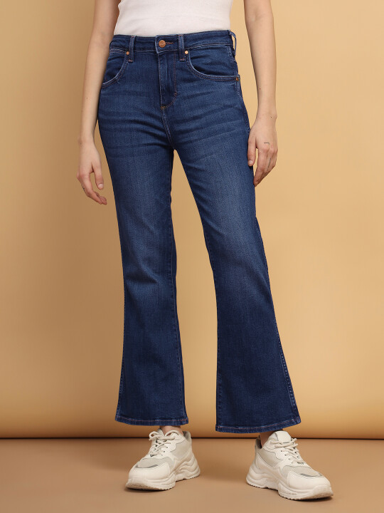 Buy Women Blue Bootcut Slim Boot Cut Fit High Rise Jeans