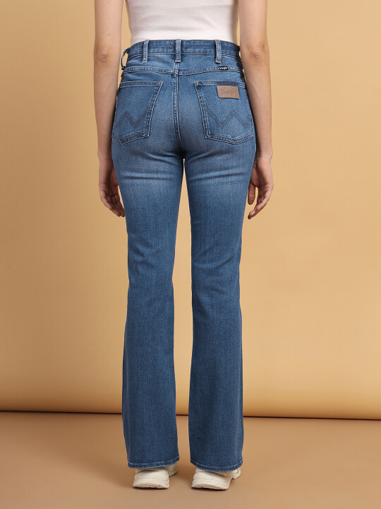 Buy Women Blue Bootcut Slim Fit High Rise Jeans Wrangler® India