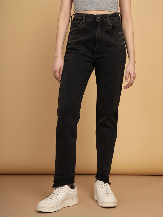 Buy Women Black Slim Fit High Rise Jeans Wrangler® India