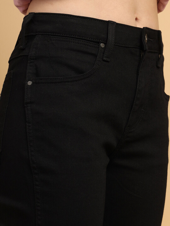 Buy Women Black Bootcut Slim Boot Cut Fit High Rise Jeans