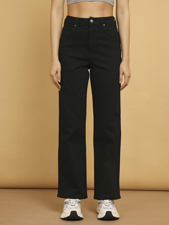 Buy Women Black Mom Loose Fit Mid Rise Jeans | Wrangler