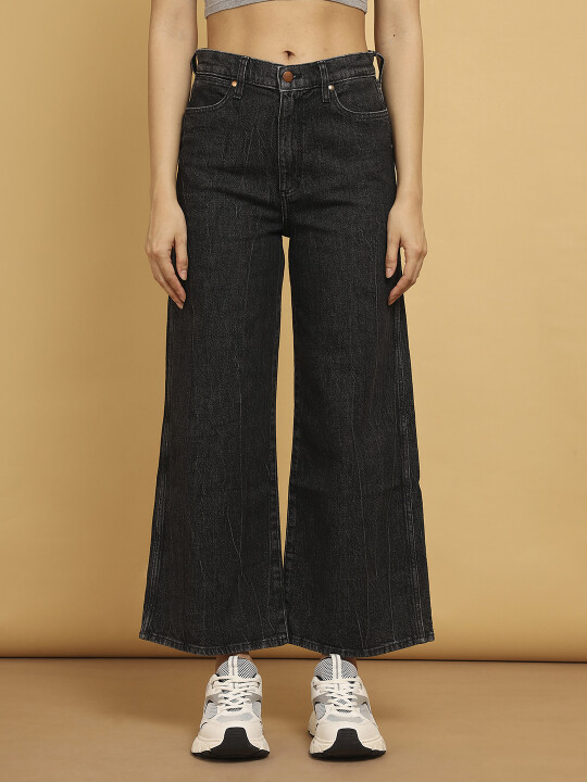 Buy Women Black HighRiseWorldwide Wide Leg Fit Jeans Buy Women Black HighRiseWorldwide Wide Leg Fit Jeans