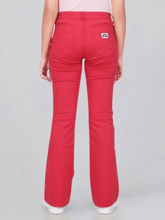 Buy Women Red Flare Flared Fit High Rise No Fade Jeans Wrangler