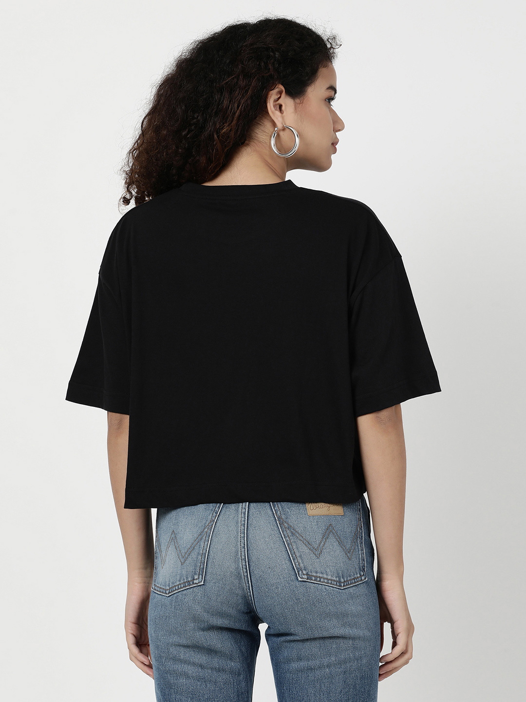 Buy Women Graphic Print Black Crew Neck Boxy Fit Tshirt | Wrangler