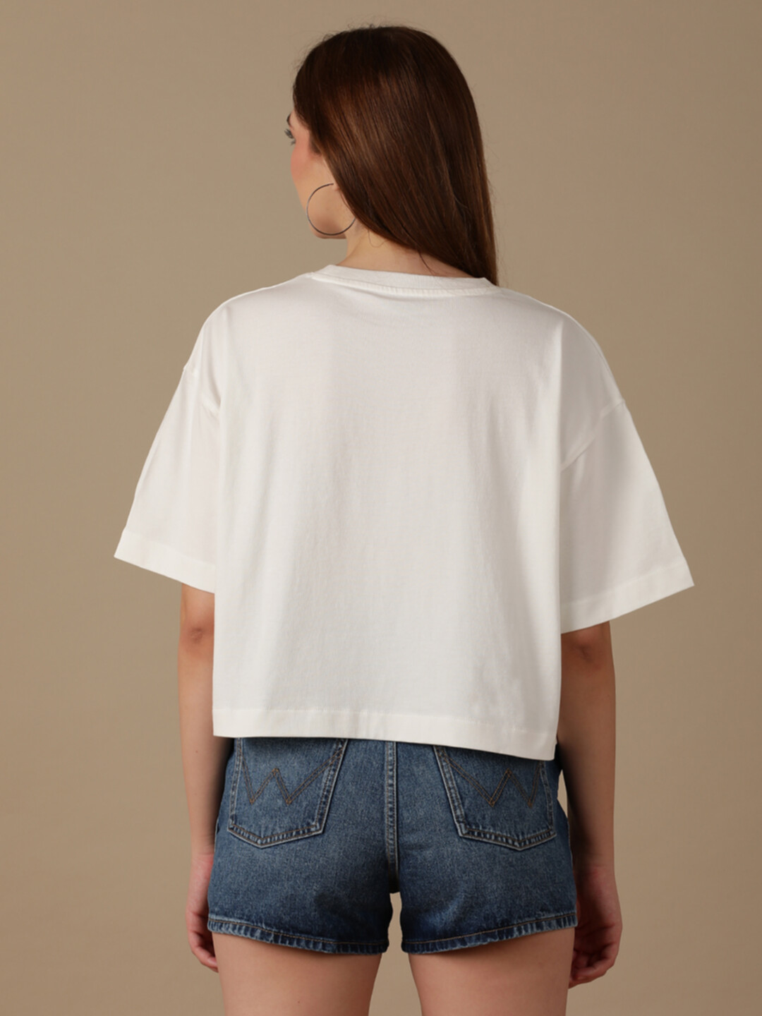 Buy Women Graphic White Crew Neck Boxy Fit Tshirt | Wrangler