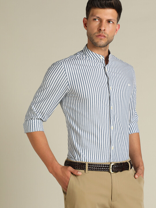 Buy Dockers Men Striped Blue Classic Fit Shirt | Dockers® India 